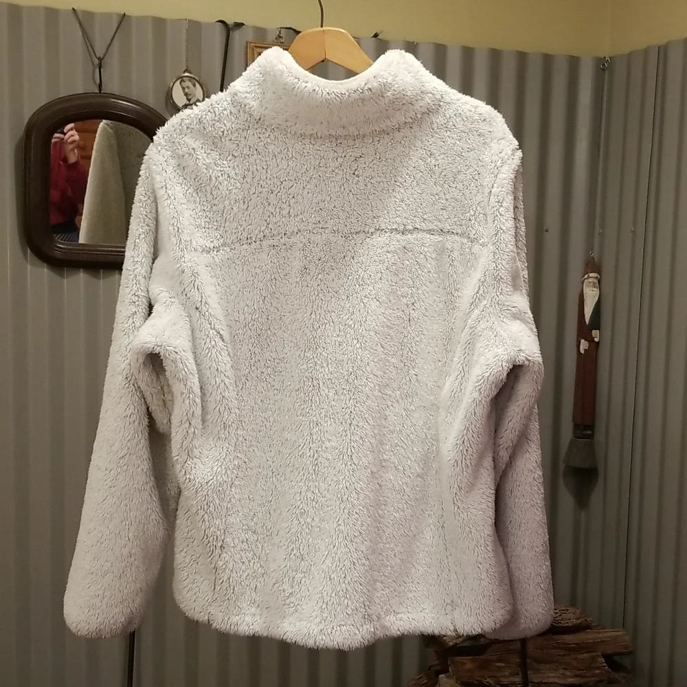 Columbia XL women's plush fleece jacket full zip 2 pockets polyester Like new - Picture 2 of 10